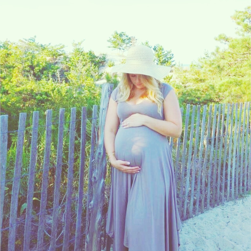 Taupe maternity dress
